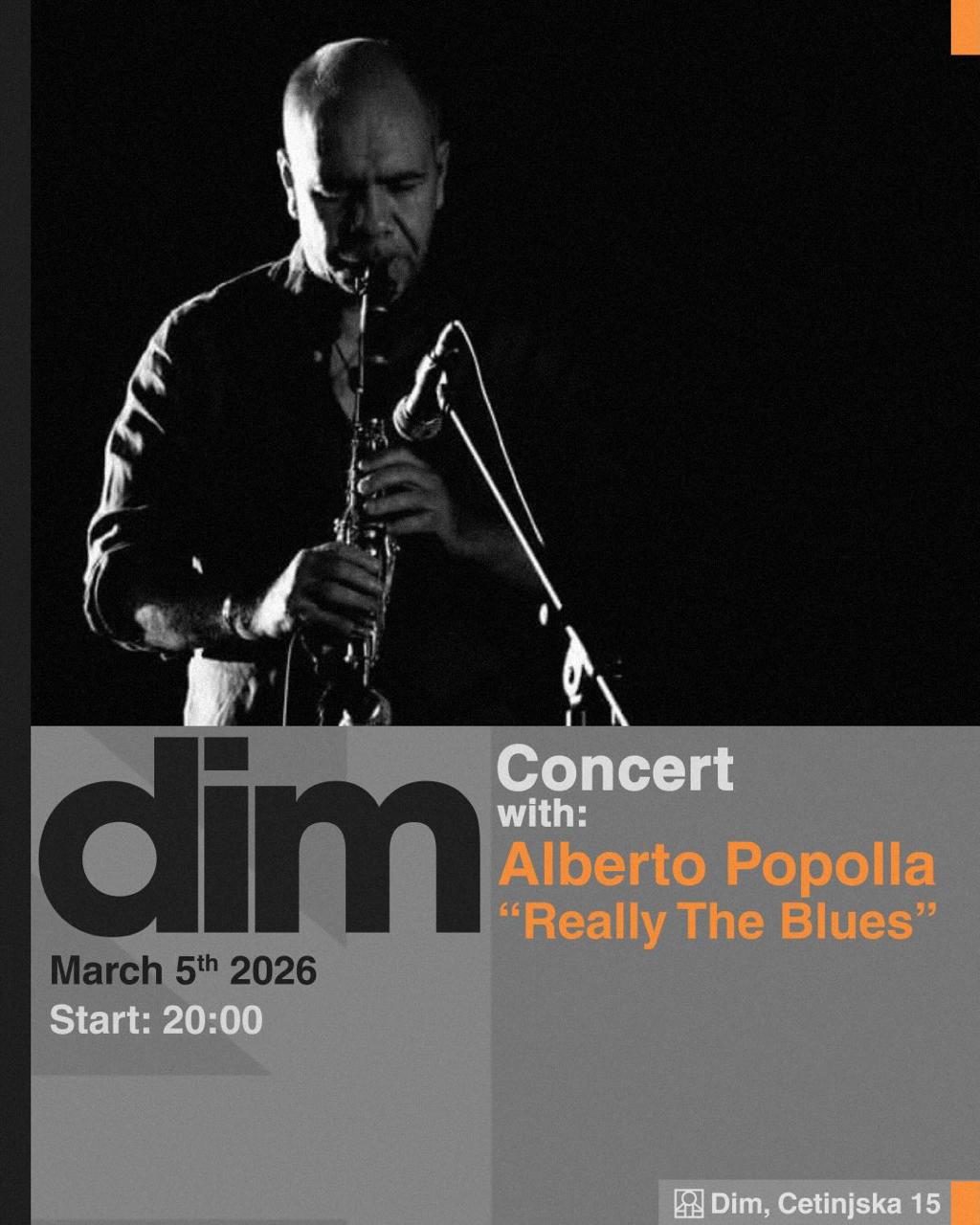 Сегодня в Dim — сольный концерт итальянского кларнетиста Альберто Пополла.