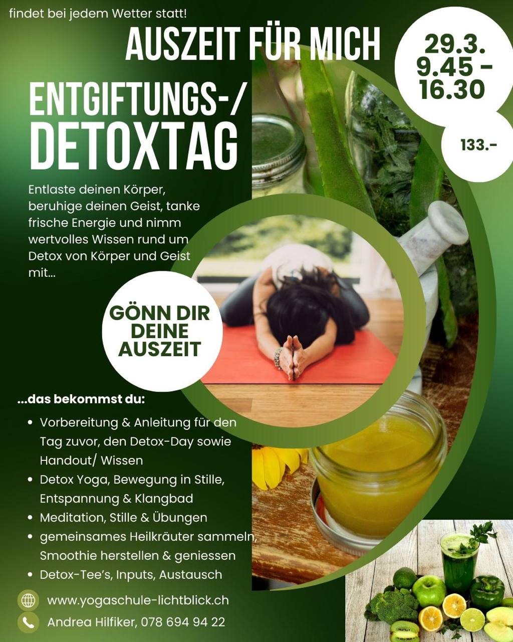 Unser neues Angebot: „Auszeit für mich“ beginnt am 29.3. mit dem Thema „Entgiftu