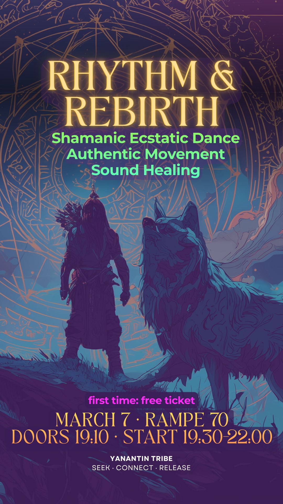 Join us this Saturday for Rhythm & Rebirth — Shamanic Ecstatic Dance & Sound Hea