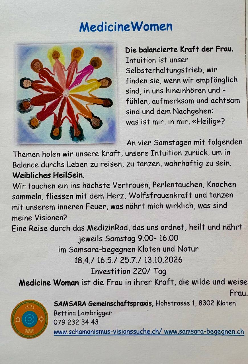 Liebe Frau und MedicineWoman am 18.4.2026 gehen wir Perlen tauchen, reisen durch