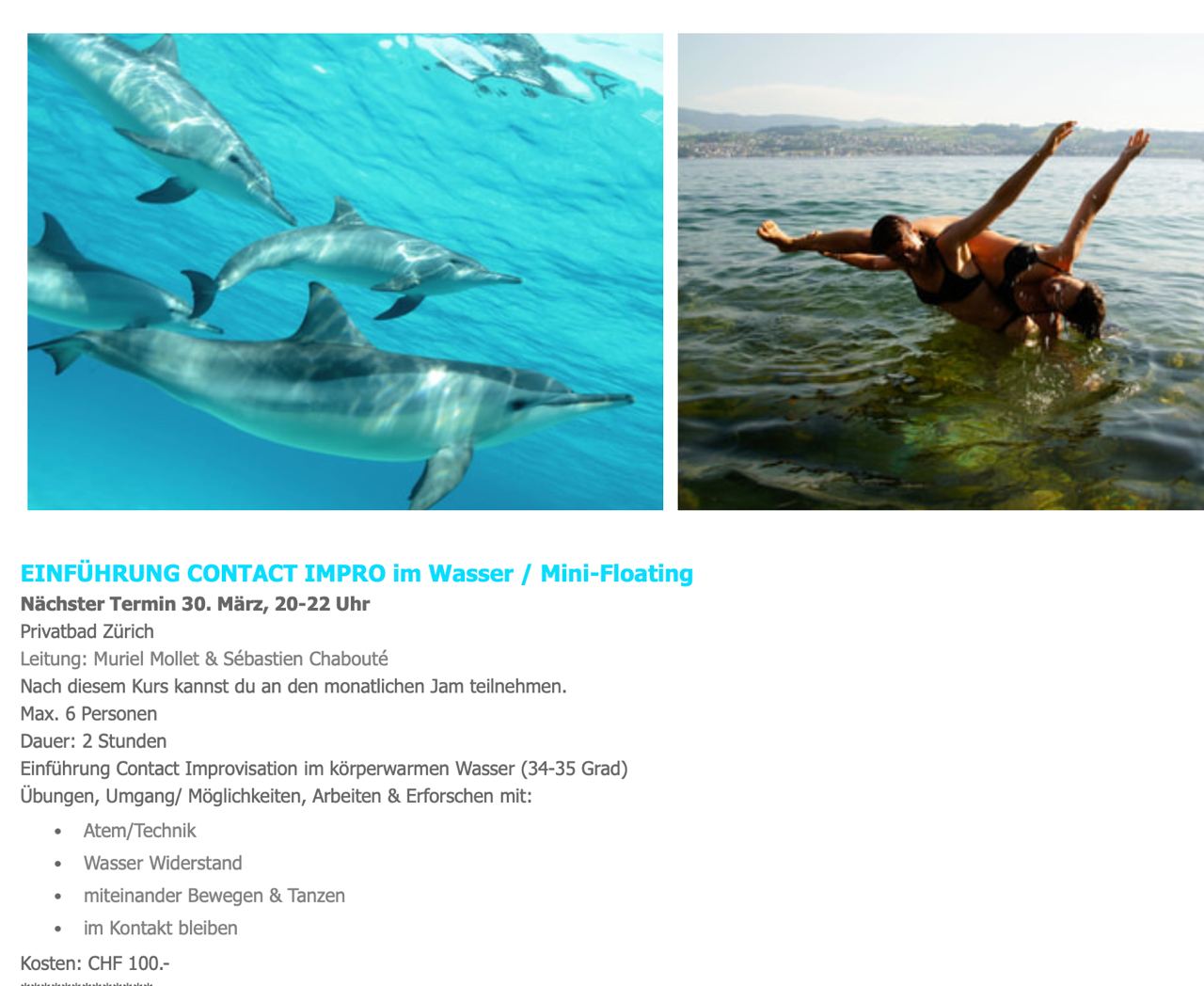 Letzte Chance für alle die gerne in Zukunft an der monatlichen Zürcher ContactIm