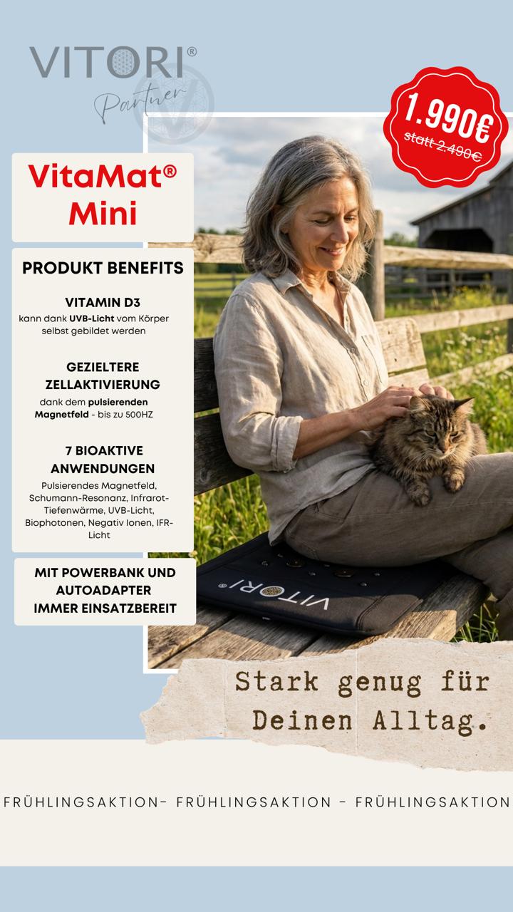 Vitamin D tanken und  BIS ZU 20% sparen bei VITORI® Frühjahrsaktion 🌞