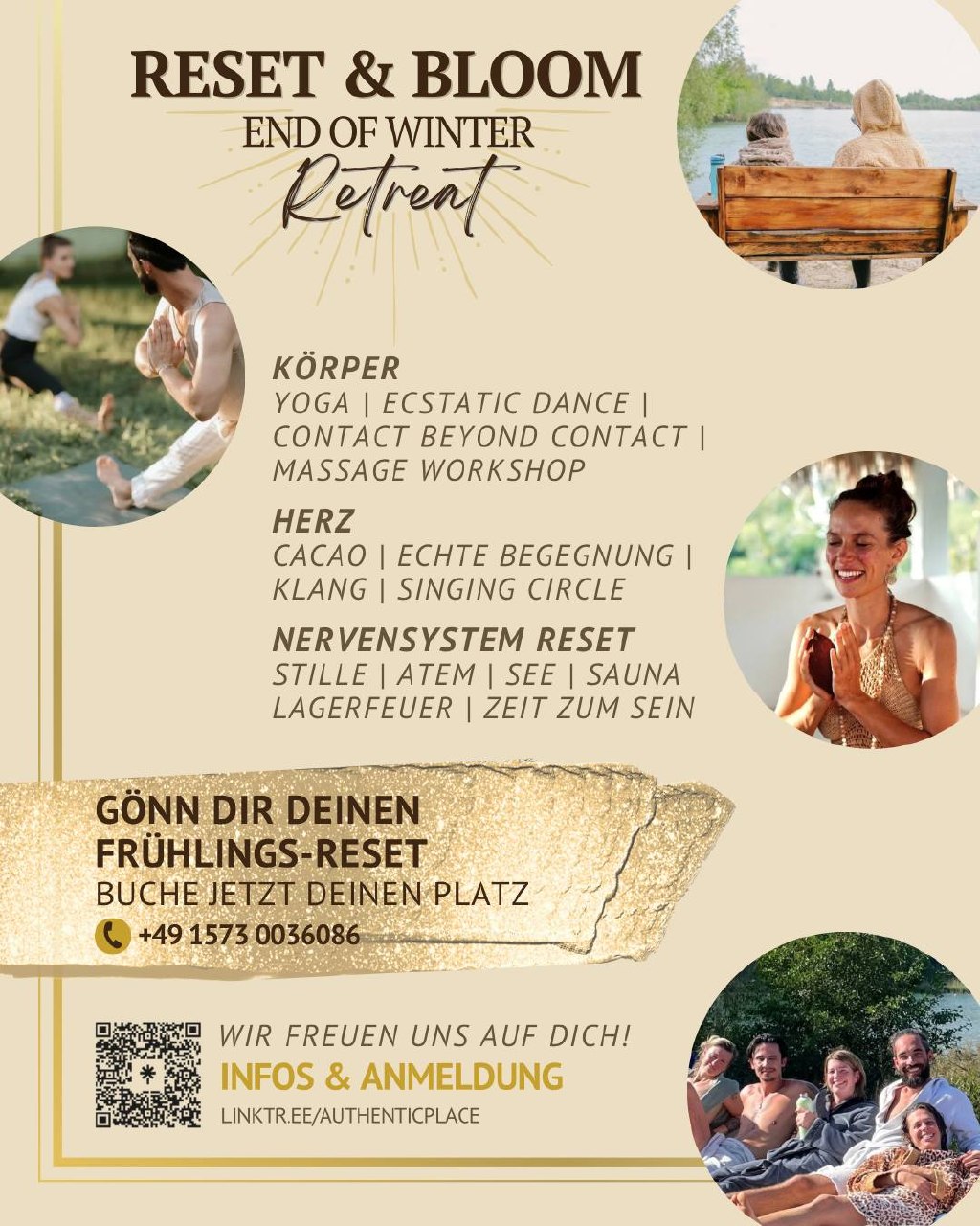 Wir laden dich von Herzen ein zu unserem Reset & Bloom – End of Winter Retreat 🌸