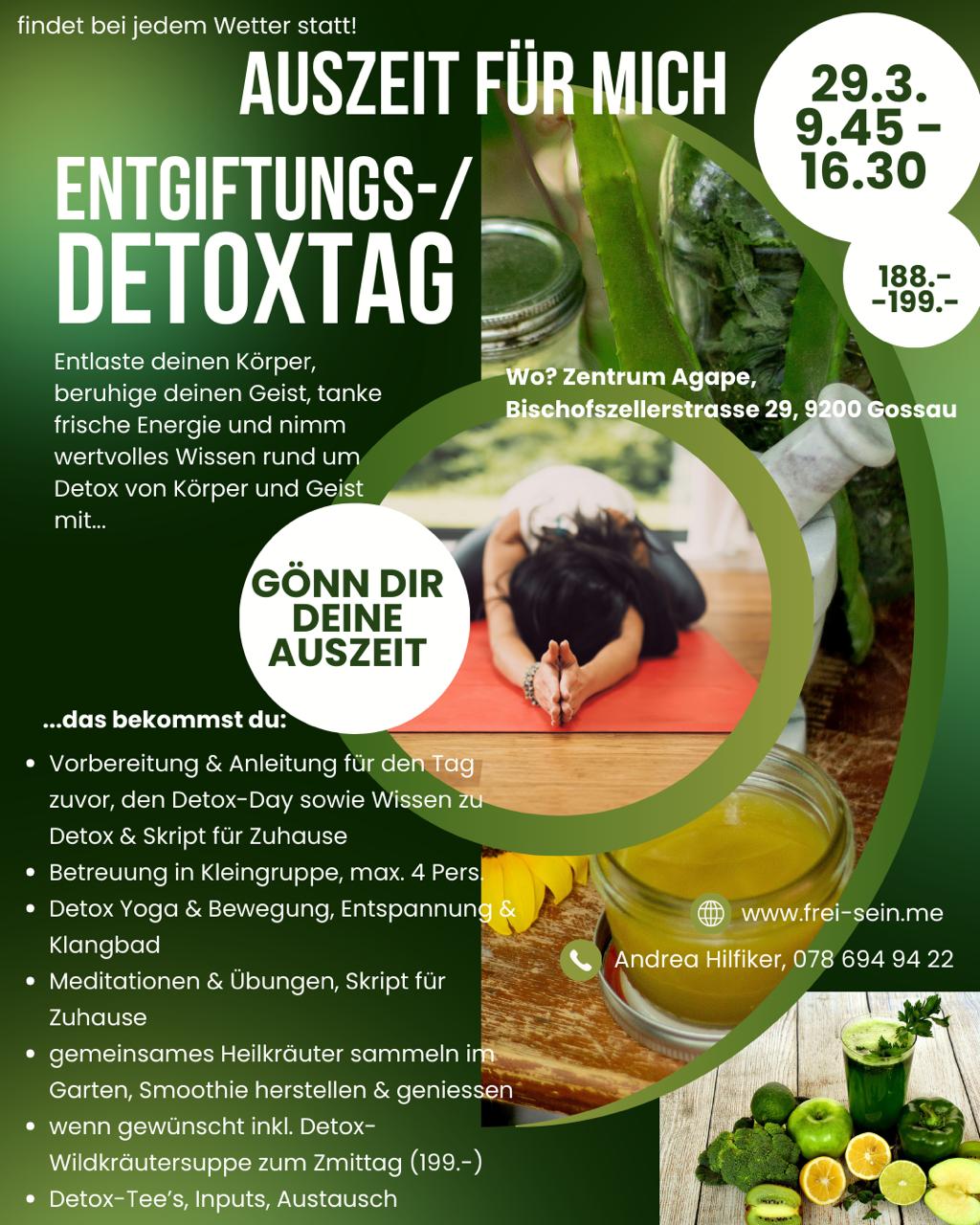 In einer Kleingruppe von max. 4 Personen widmen wir uns am 29.3. in Gossau dem T